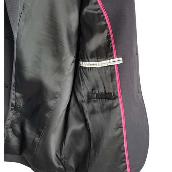 J. Crew Women’s School Boy Wool Blazer Size 2 Black Shoulder Pad Single Breasted - Picture 8 of 9